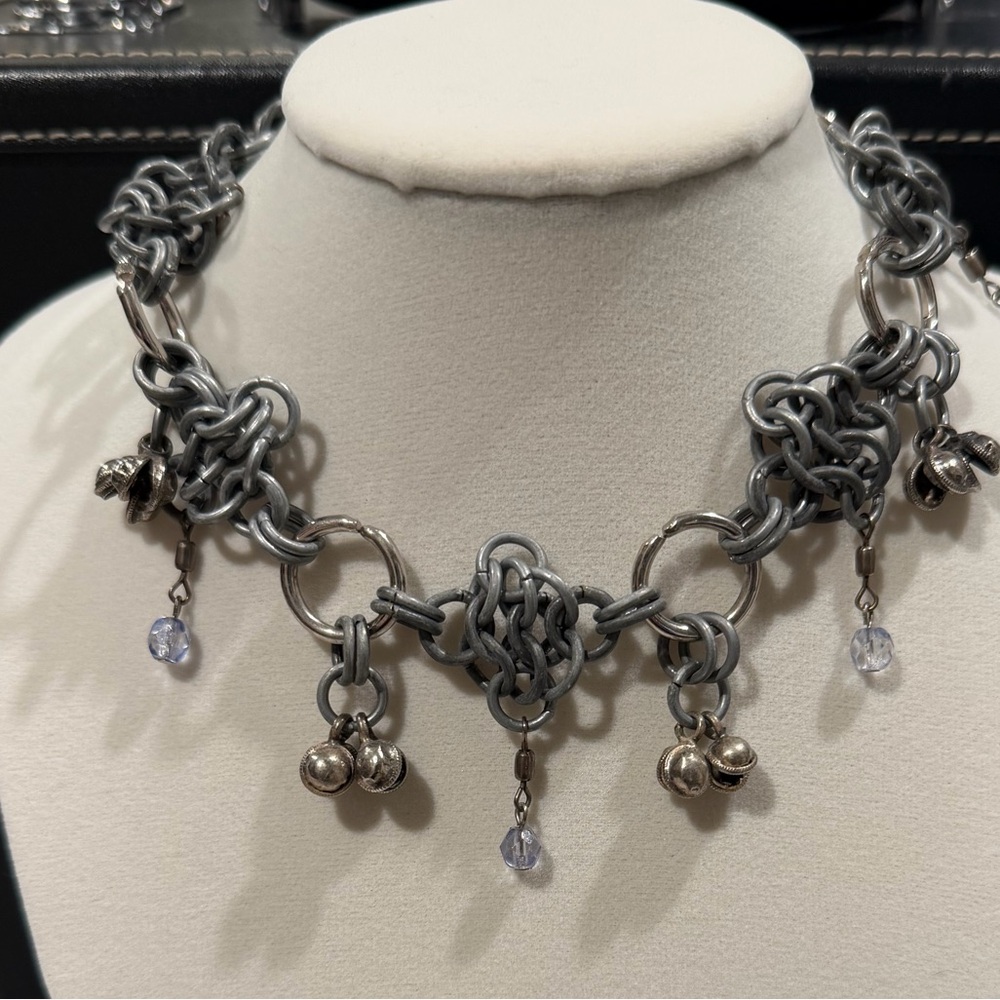 Elegant Silver Chain Necklace with Charms